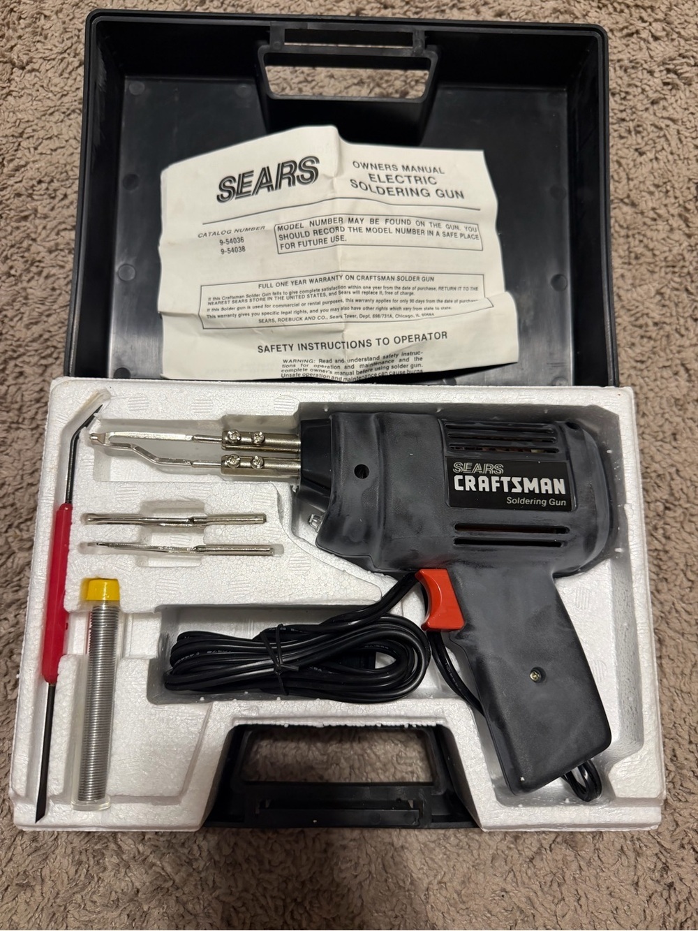 Vintage SEARS Craftsman 9-54036 Heavy-Duty Soldering Gun 150/230 Watt